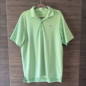 Vineyard Vines Men's Green Striped Polo Shirt